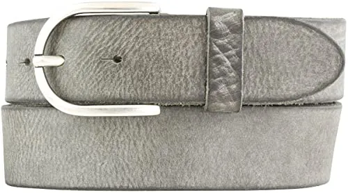 BELTINGER Damen-Gürtel aus weichem Vollrindleder Vintage-Look 4 cm | Jeans-Gürtel für Damen 40mm | Ledergürtel Used-Look | Dunkelgrau 105cm