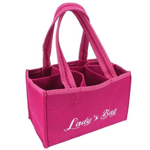 Produktbild Filztasche Lady Bag Handtasche mit 6 Fächern in pink Filz Frauenhandtasche