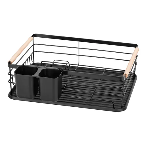 RICOO Geschirr Abtropfgestell Abtropfschale mit Bestecksammler Geschirrabtropfer