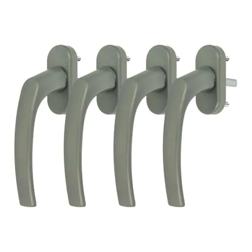 Alu Fenstergriff in Dunkelsilber F9 - Stiftlänge 40mm 4 x