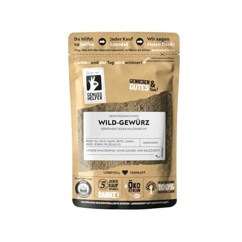 Bremer Gewürzhandel Wild-Gewürz, gemahlen, herzhafte Gewürzmischung für Fleischgerichte, perfekt für Wildfleisch wie Reh, Ente und Hase, für Ofen- und Grillgerichte, 3 x 75g