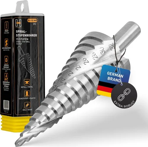 HARDTWERK Stufenbohrer Ø 4-32mm - 15 Stufen - Hochgeschwindigkeitsstahl