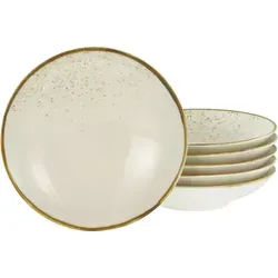 CreaTable, 24651, Nature Collection Creme, Suppenteller 6-tlg, Steinzeug - Creme