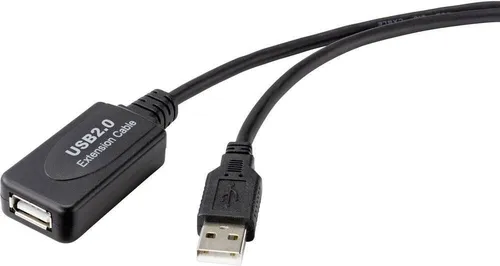 Renkforce USB-Kabel USB 2.0 USB-A Stecker, USB-A Buchse 10.00 m Schwarz Aktiv mit Signalverstärkung RF-4535084