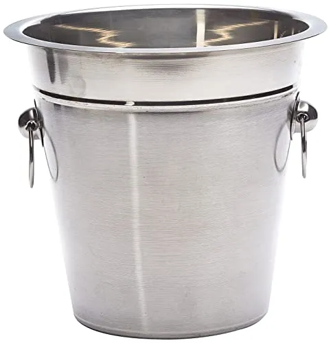 axentia Champagnerkühler matt-glänzend in Silber, Sektkühler aus Edelstahl, Weinkühler mit praktischen Griffen und Abgießrand, Maße: ca. Ø 22 x H 20,5 cm