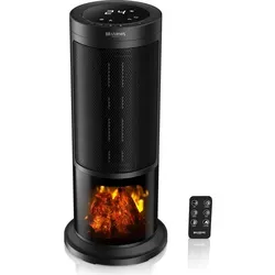 Brandson Heizlüfter mit Kaminfeuer-Effekt 1800 W - Heizlüfter für stilvolle Wärme und modernes Ambiente – mit Oszillation, Fernbedienung und Timerfunktion ideal für jedes Zuhause.