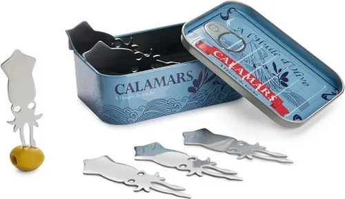 Balvi Snackgabel Calamars - 6Stk. in silber von Balvi