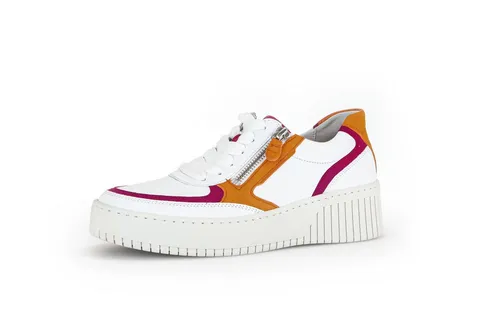 Gabor Sneaker weiß 42 EU (8 UK) – Moderner Komfort - Stylischer Gabor Sneaker in Größe 42, aus hochwertigem Leder und Textil, mit praktischem Reißverschluss und Schnürung für perfekten Halt.