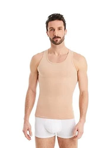 FINN Herren Kompressions-Shirt - Bauchweg Effekt Tank-Top - Herren Shapewear mit Bauchweg Effekt, aus Baumwolle und Elasthan für optimalen Komfort und Atmungsaktivität. Strafft die Figur und verbessert die Haltung, ideal für einen flacheren Bauch.