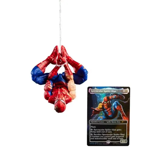 Hasbro Marvel Legends Series Spider-Man Action-Figur mit Kampfspuren - Actionfiguren für Kinder mit über 20 Bewegungspunkten und 7 Zubehörteilen, inspiriert von Marvel Comics für dynamische Posen und Sammler-Display.