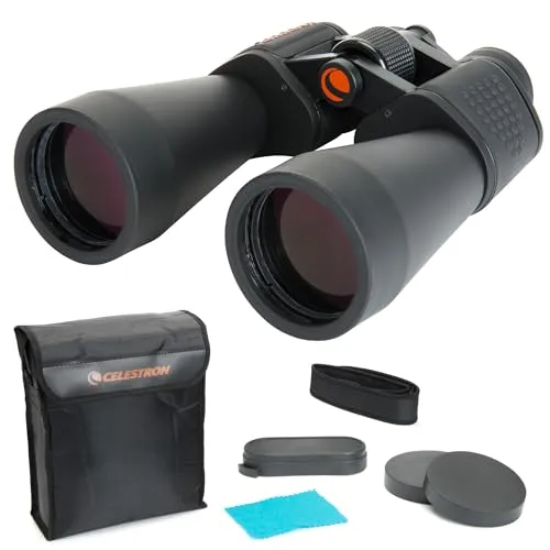 Celestron 71007 SkyMaster 12 x 60 mm Porroprismenfernglas mit mehrfach vergütete Linse, BaK-4 Prismenlinse und Etui, Schwarz