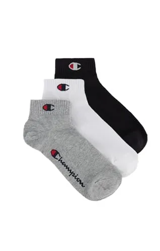 Champion Unisex Basics 3pk Quarter Socken, Hellgrau Meliert, 43-46 EU