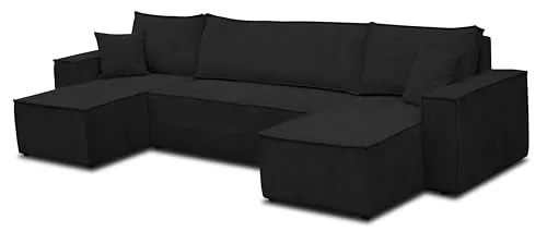 VENASI MÖBEL Hugo U-Form Ecksofa mit Schlaffunktion - Sofas & Couches mit komfortabler Schlaffunktion und integriertem Bettkasten, ideal für Gäste und kleinen Wohnraum. Hochwertiger Cordstoff sorgt für Stil und Gemütlichkeit.