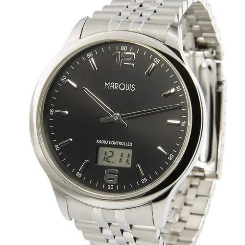 Elegante Herren Funkuhr (deutsches Funkwerk) Edelstahl Armbanduhr Funk 964.6123