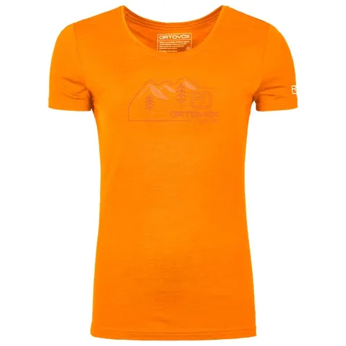 Ortovox 150 Cool Vintage Badge Damen T-Shirt in orange von ORTOVOX