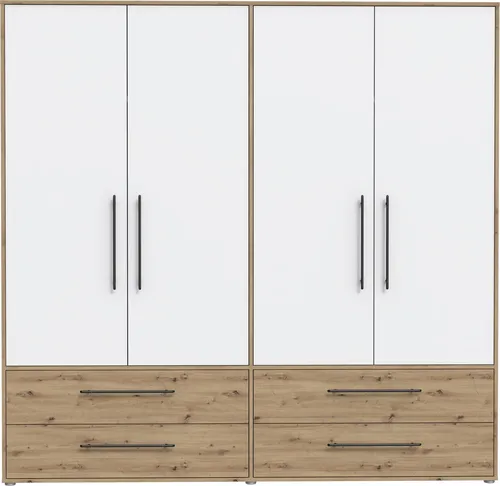 Drehtürenschrank >MOKKARIS< in Artisan Eiche – Stilvoll und Funktional - Der MOKKARIS Kleiderschrank vereint modernes Design mit cleverer Aufbewahrung. Mit 205,9 x 200,1 x 58,8 cm bietet er viel Platz und überzeugt durch hochwertige Materialien sowie eine pflegeleichte Oberfläche.