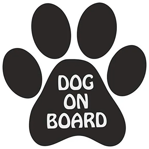 carstyling XXL Aufkleber Pfote ' Dog on Board' schwarz 110 x 110 mm