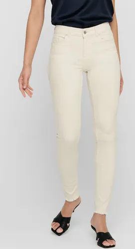 Only Damen Jeans ONLBLUSH MID SK ANK RAW DOT019 - Skinny Fit Beige - Stylische Skinny Jeans für Damen mit normalem Bund, ideal für alle Figurtypen. Hoher Tragekomfort dank 92% Baumwolle und elastischem Material – perfekt für Beruf und Freizeit.