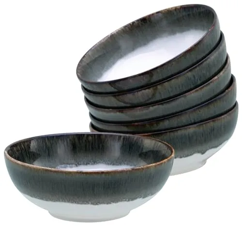 CreaTable Cascade 6-teiliges Geschirrset - Schüsselset aus hochwertigem Steinzeug, spülmaschinen- und mikrowellengeeignet, mit einzigartiger Reaktivglasur für einen natürlichen Look.