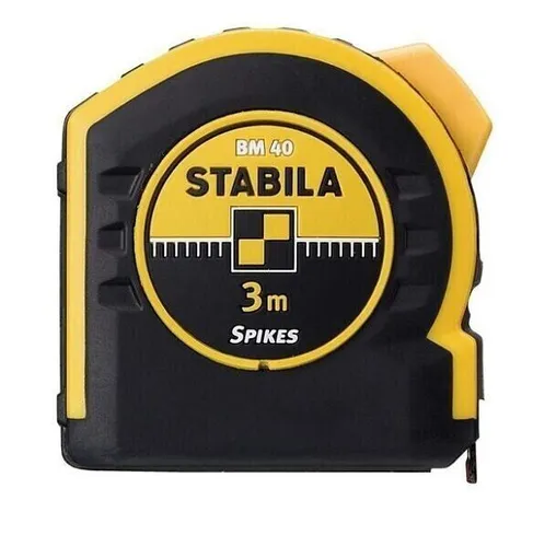STABILA Taschenbandmaß BM 40 3 m/10 ft mit doppelseitiger Skala und Spikes-Haken
