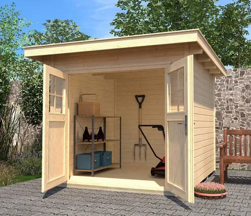 weka Gartenhaus 179 Gr.4, natur, 28 mm, DT - Robustes Gartenhaus - Gartenhäuser, Geräteschuppen & Carports - Hochwertiges, 28 mm starkes Holz für Langlebigkeit und optimale Nutzung im Garten.