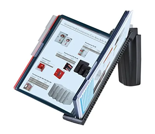 Officeforce Wand Sichttafelsystem - 10x A4 Sichttafeln für vielseitige Nutzung - Mehrzwecktafeln für Messehallen, Restaurants und Büros. Mit 10 A4-Anzeigetafeln für 20 Dokumente, blendfreies Material und erweiterbar für noch mehr Kapazität.