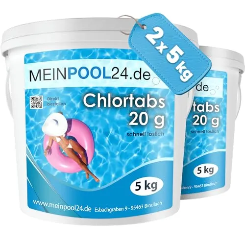 (2 x 5 kg) CHLORTABS CHLOR TABS 20 g CHLORTABLETTEN SCHNELLLÖSLICH POOLCHEMIE 10 kg