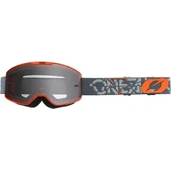 Oneal B-20 Strain V.22 Motocross Brille – grau-orange für Männer - Moderne Motocross Brille mit optimalem Sichtfeld und perfekter Belüftung. Verstellbares Band und dreilagiger Schaumstoff sorgen für hohen Tragekomfort und Langlebigkeit.