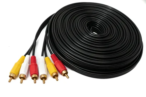 Cinch 3 RCA Kabel 15 m Stecker zu Stecker Stereo & Composite AV Adapter Schwarz