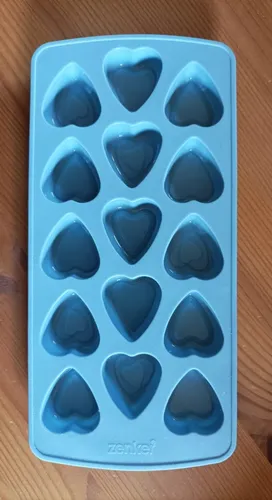 Herz Schoko Pralinenform Silikon Blau Zenker Backform Eiswürfelform Schokoform