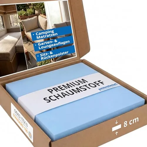 Heiro Schaumstoffplatte 50x50cm - extra formstabil und vielseitig einsetzbar - Vielseitige Schaumstoffplatte für die individuelle Polsterung von Möbeln. Langlebiger Schaumstoff mit hoher Formbeständigkeit für optimalen Komfort. Ideal zum Zuschneiden und Verkleben.