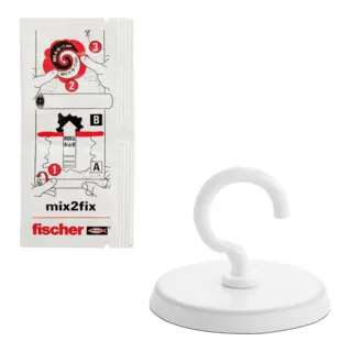 Fischer Klebehaken GOW, 564380 - 10kg Tragkraft, 3 Stück - Kleber Kategorie: 3x wasserfeste Klebehaken für einfache Montage ohne Bohren, ideal für Fliesen, Glas und Holz. Belastbar bis 10kg, optimaler Halt in nur 15 Minuten!