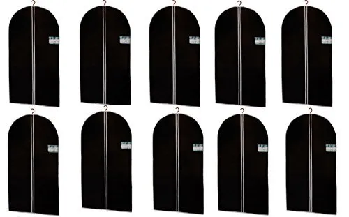 Spetebo 10er Set Kleidersack in schwarz - 150 x 60 cm - hochwertige Qualität