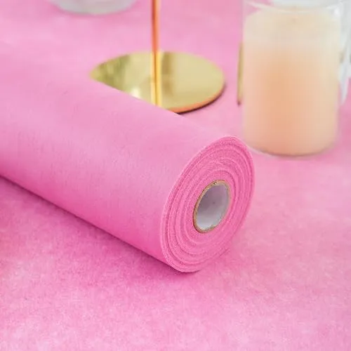 Simurq Vlies tischläufer Modern | Tischband Tischdeko Geburtstag & Hochzeitsdeko Tisch Deko | Table Runner Tischläufer Rolle Einweg | Tischläufer Rosa (Rosa, 30 cm x 25 m)