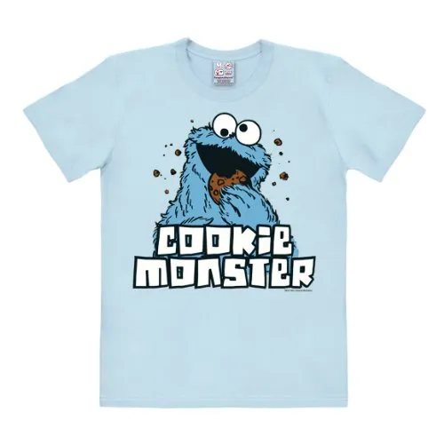 Logoshirt® Sesamstraße Krümelmonster T-Shirt - Lizenziertes Fun-T-Shirt mit dem blauen Krümelmonster, aus 100% hochwertiger Baumwolle für optimalen Tragekomfort und langlebigen Vintage-Print.