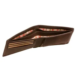 LEAS MCL Geldscheintasche extra dünn im Querformat Vintage-Stil in Echt-Leder, braun