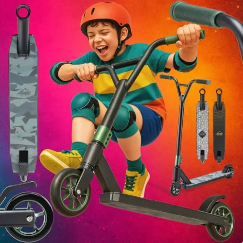 SPORTANA® Stunt Scooter für Kinder & Erwachsene - Roller / Kickboards - Robustes Aluminium-Chassis für Stabilität und ein Gewicht von nur 3 kg für Stunts und täglichen Einsatz.