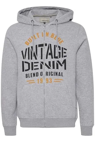 Blend Herren Sweatjacke 20714276 - Hoodie mit Kapuze - Hochwertige Kapuzenpullover für Herren von Blend, mit stylischem Print und praktischem Reißverschluss für optimalen Tragekomfort.
