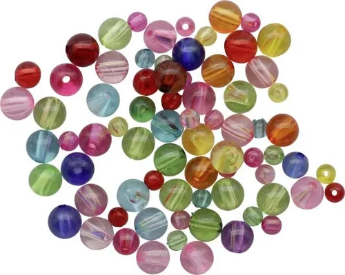 Glorex Schmuck Perlen 6-10 mm 25 g, transparent  Schmuckbasteln