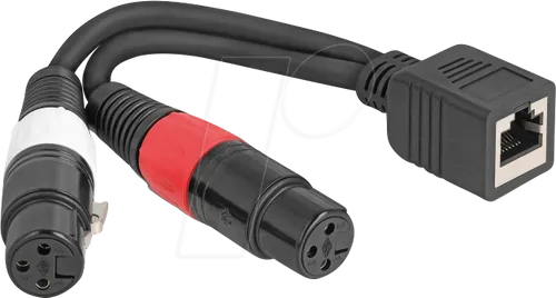 Delock RJ45 zu 2 x XLR Adapterkabel - Audio/Multimedia Adapterkabel für einfache Verbindung von RJ45 zu 2 x XLR 3 Pin, ideal für kreative Audioanwendungen und professionelle Setups.