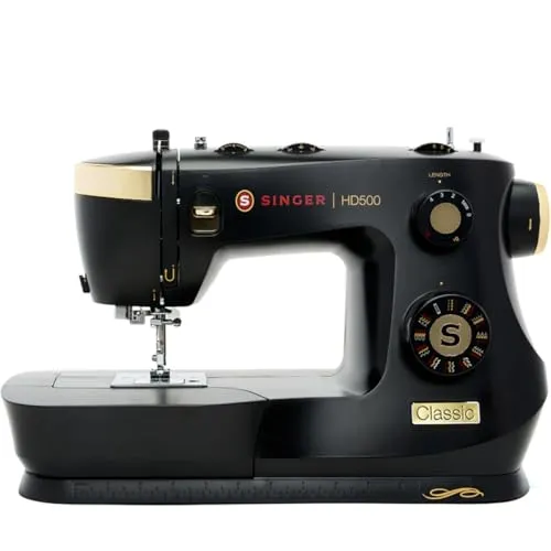 Singer HD500 Classic - Nähmaschine mit 4 Einstellrädern, integrierter Nadeleinfädelung und 1000 Stichen pro Minute für präzises Nähen
