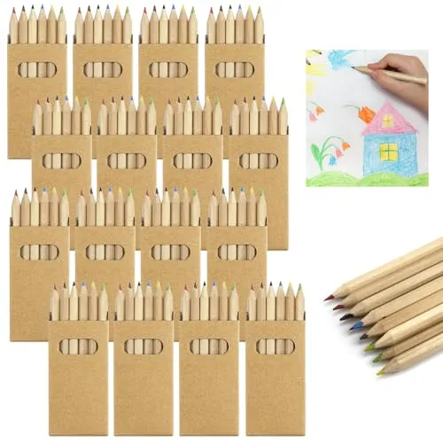 NAROSEBE 120 Kleine Buntstifte set Klein (20x 6er-Packungen) Mini Bunter Holzstifte Farbe Bleistift Kinder Mehrfarbig Bleistifte Mitgebsel Grundschule für Kinder Kunst Zeichnung, Skizzieren (Holz)