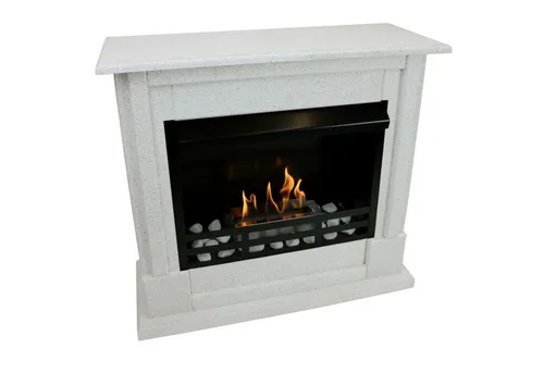 Mierzwa Echtfeuer-Dekokamin Rafael Deluxe in weiß von Kaminbau Mierzwa