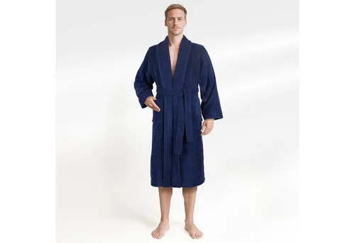 Hammetex Herren Bademantel aus 100% Baumwolle – Weicher Frottee für Zuhause & Sauna - Luxuriöser Herren-Bademantel aus 100% Baumwolle (380 GSM). Weich, saugfähig und hautfreundlich – ideal für entspannte Momente zu Hause oder in der Sauna.
