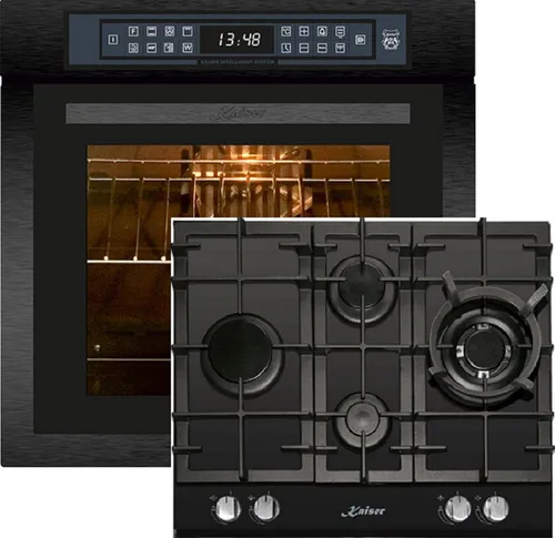Kaiser Küchengeräte Backofen-Set EH 6306 RS + KCG 6394, Einbaubackofen 79L 15 Fkt+Gaskochfeld 60cm