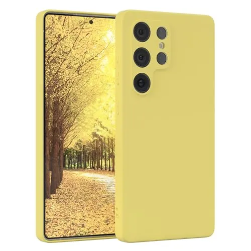 EAZY CASE - Silikonhülle für Galaxy S25 Ultra Hülle Silikon Case Gelb weich stoßfeste Handyhülle Schutzhülle mit Kameraschutz Dünn Premium Schutz Cover TPU Phone Bumper in Pastell Hellgelb Matt