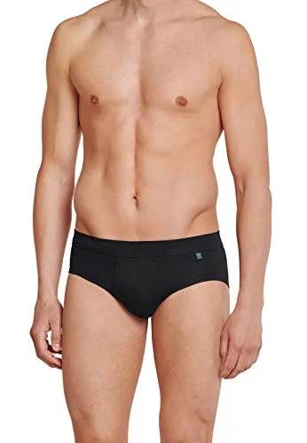 Schiesser Herren Slip Midi-Slip mit Eingriff Long Life Cotton - 172470, Größe Herren:7, Farbe:schwarz