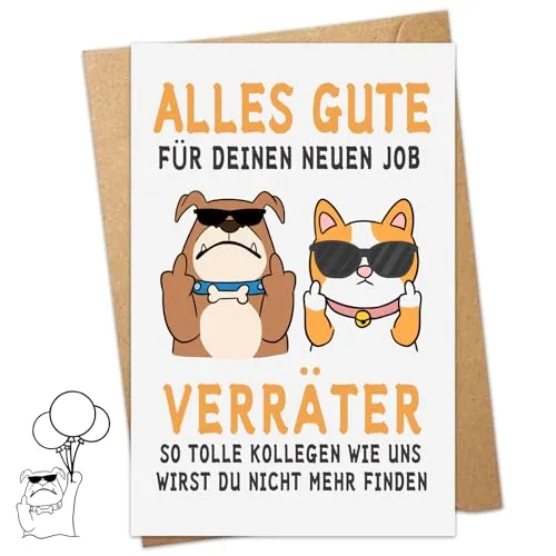 GYHWFOUL Lustige Abschiedskarte für Kollegen mit Umschlag