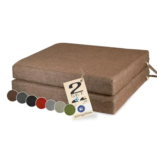 sunnypillow 2er Set Stuhlkissen 50 x 50 cm in braun von sunnypillow