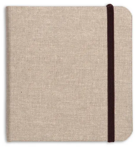 CLAIREFONTAINE Fotoalbum Reisealbum Goldine Leinen, 32 Blatt 180g, 15x15 cm - Natur 96102C, Kunst Clairefontaine